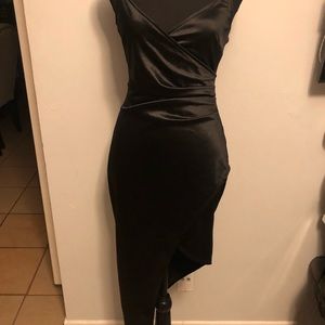 Black satin dress